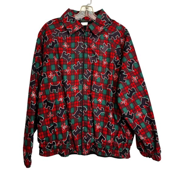 Activewear Unlimited Inc. Jackets & Blazers - Activewear Unlimited Inc. Christmas Plaid Jacket Red Green Sz Large Bow Print